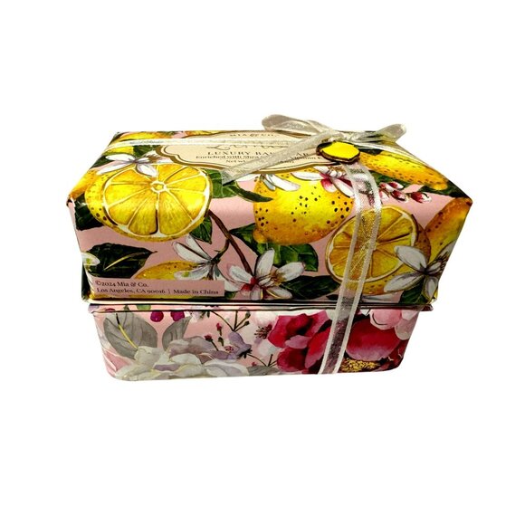 Mia & Co Luxury Bar Soap 2 Pk Lemon & Rose Enriched w Mia & Co Luxury Bar Soap - Picture 2 of 5